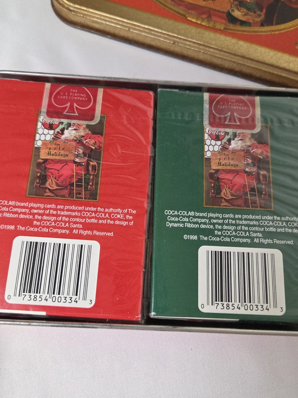Coca-Cola Coke‎ Santa Claus Christmas Playing Cards Decks Tin New Unused